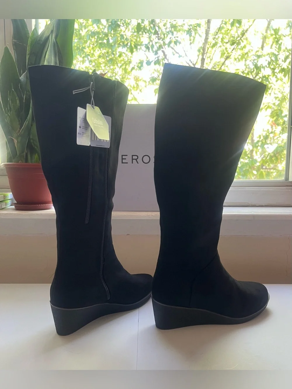 Aerosoles Binocular Women's Wedge Faux Suede Knee-High Boots